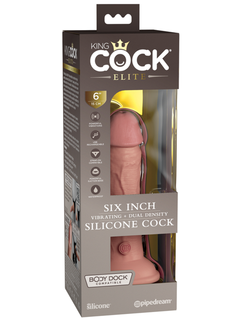 VIBRATING SILICONE DUAL DENSITY COCK 6 INCH
